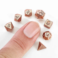 HYMGHO - Unseelie Mini Metal RPG Dice Set - Rose Gold | Odin's Place