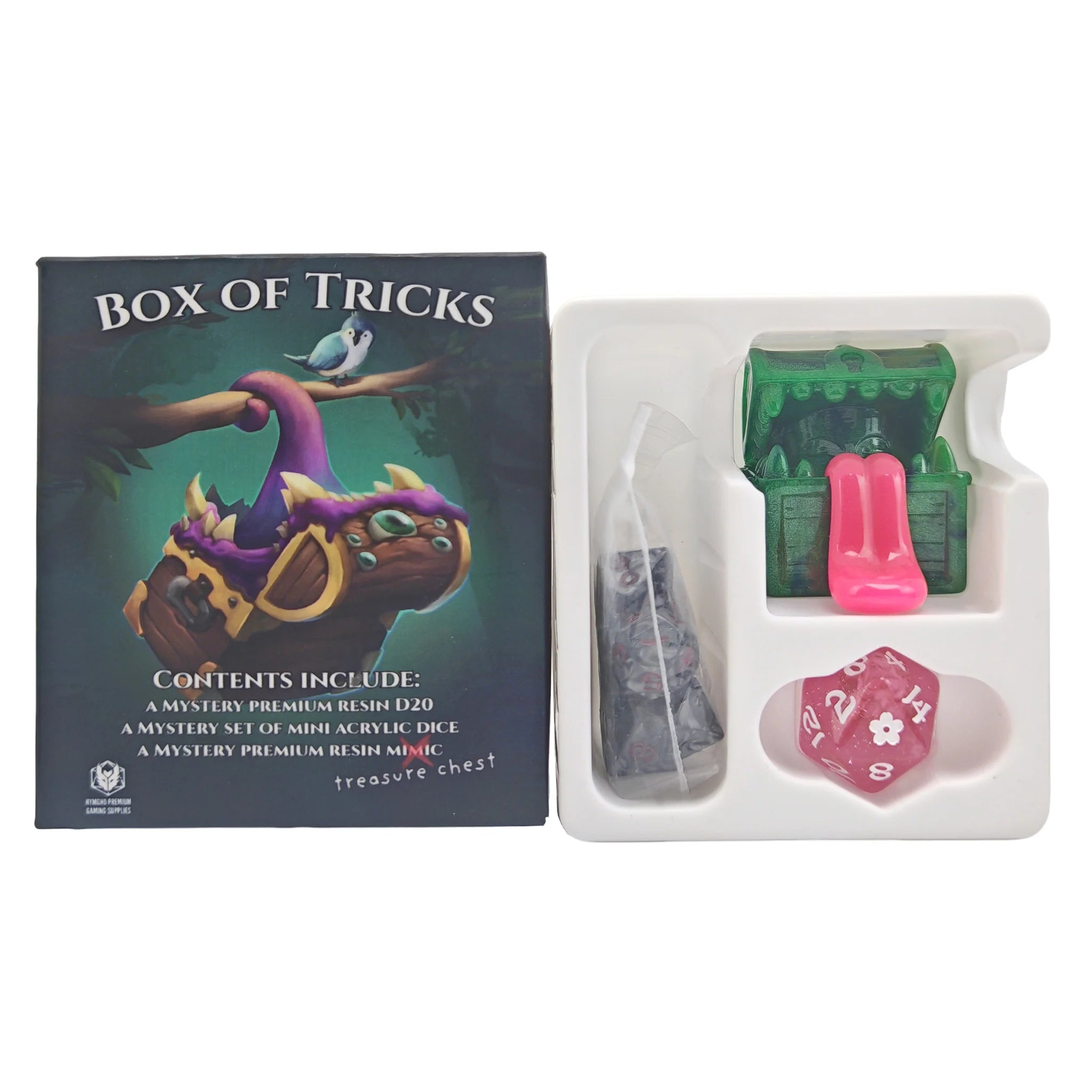 HYMGHO - Box of Tricks - Mystery Mini Dice, D20, and Resin Mimic | Odin's Place
