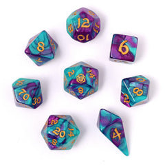 HYMGHO - Wyrmforged Rollers - Rounded Edge 8 Piece Polyhedral Dice sets | Dragon's Lair Comics and Fantasy Houston TX
