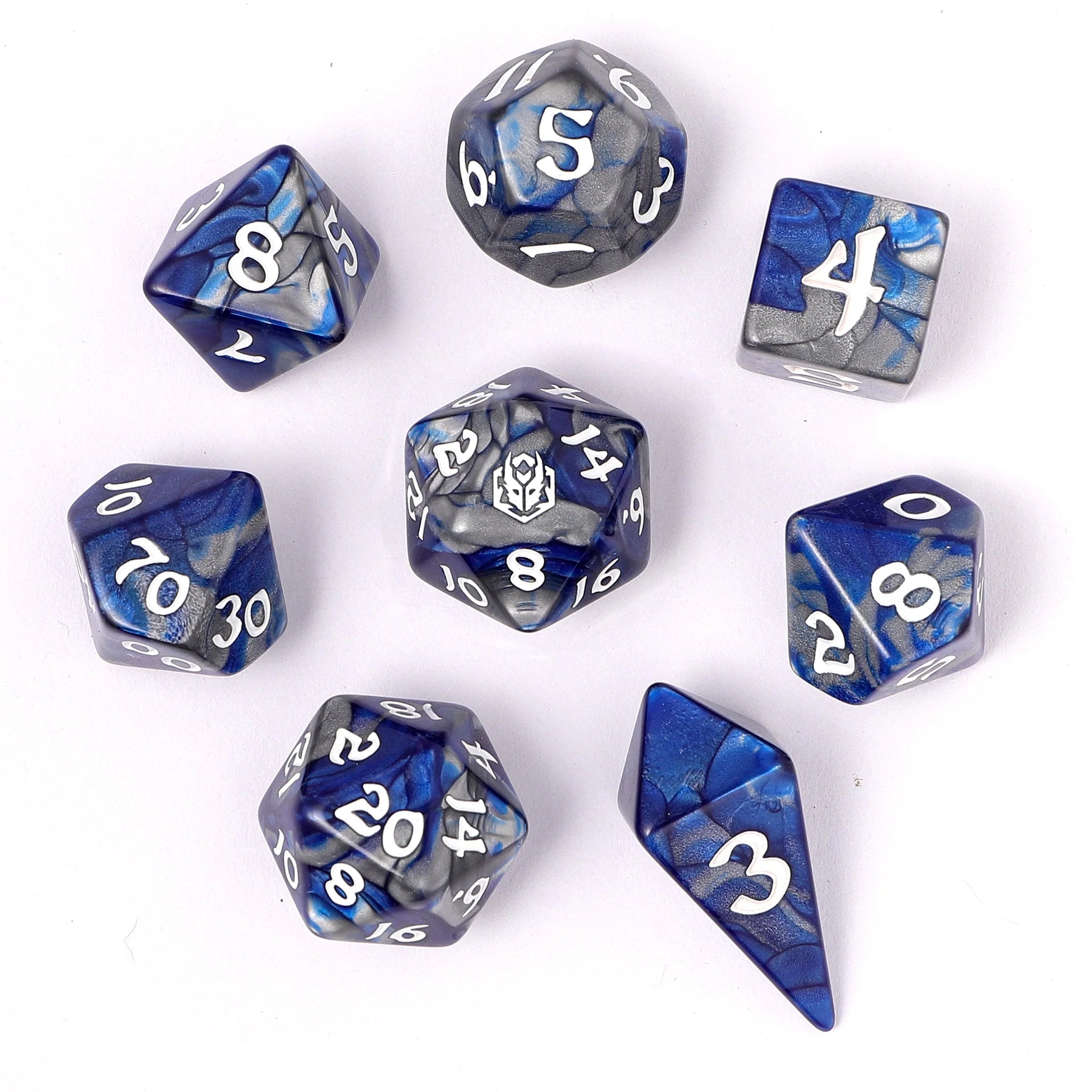 HYMGHO - Wyrmforged Rollers - Rounded Edge 8 Piece Polyhedral Dice sets | Dragon's Lair Comics and Fantasy Houston TX