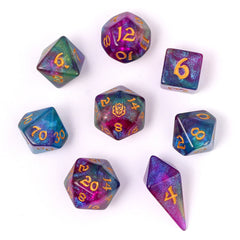 HYMGHO - Wyrmforged Rollers - Rounded Edge 8 Piece Polyhedral Dice sets | Dragon's Lair Comics and Fantasy Houston TX