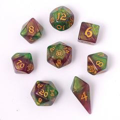 HYMGHO - Wyrmforged Rollers - Rounded Edge 8 Piece Polyhedral Dice sets | Dragon's Lair Comics and Fantasy Houston TX