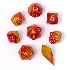 HYMGHO - Wyrmforged Rollers - Rounded Edge 8 Piece Polyhedral Dice sets | Dragon's Lair Comics and Fantasy Houston TX