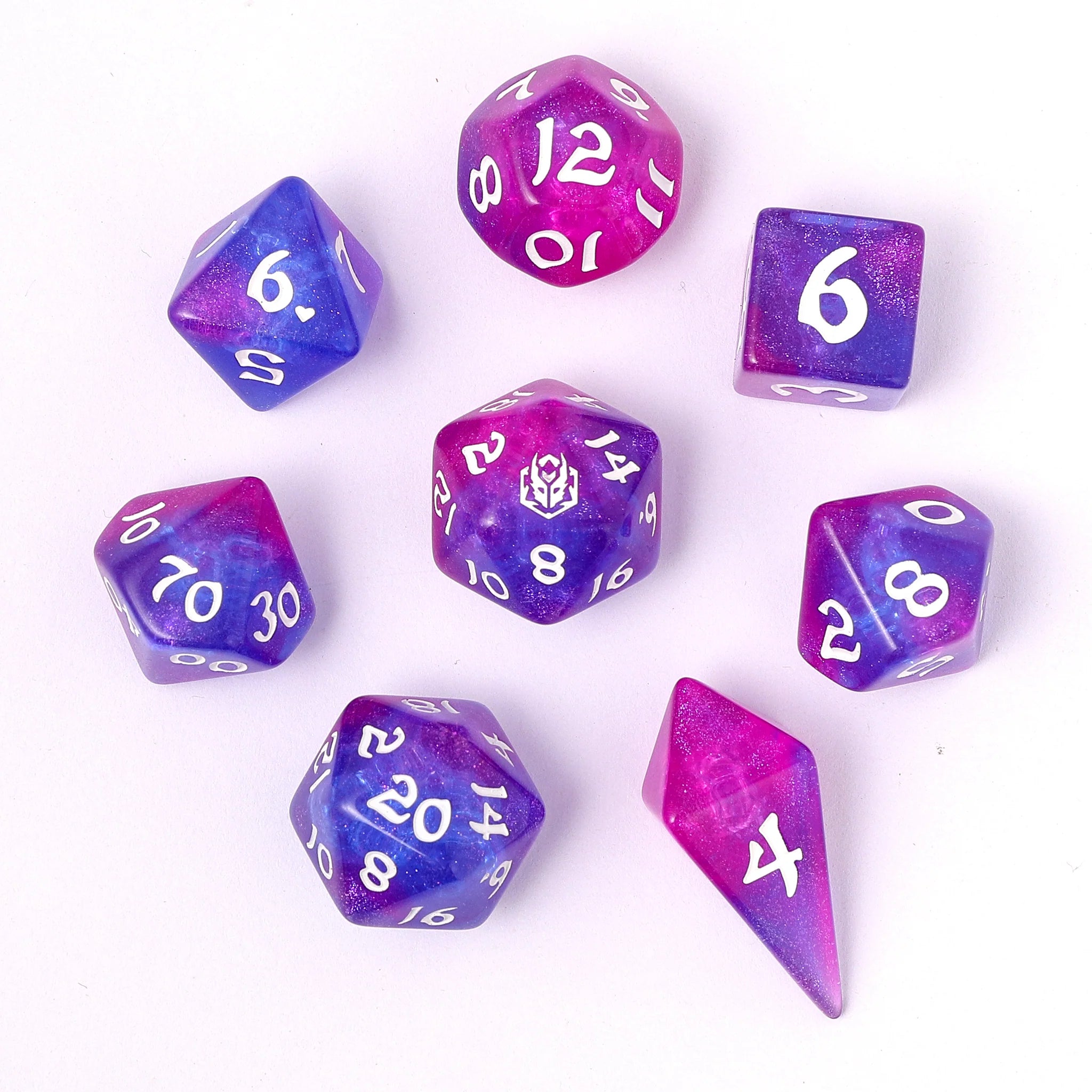 HYMGHO - Wyrmforged Rollers - Rounded Edge 8 Piece Polyhedral Dice sets | Dragon's Lair Comics and Fantasy Houston TX
