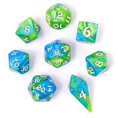 HYMGHO - Wyrmforged Rollers - Rounded Edge 8 Piece Polyhedral Dice sets | Dragon's Lair Comics and Fantasy Houston TX