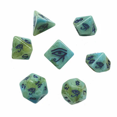 Black Oak Workshop Eye of Horus Poly 7 Dice Set | Odin's Place