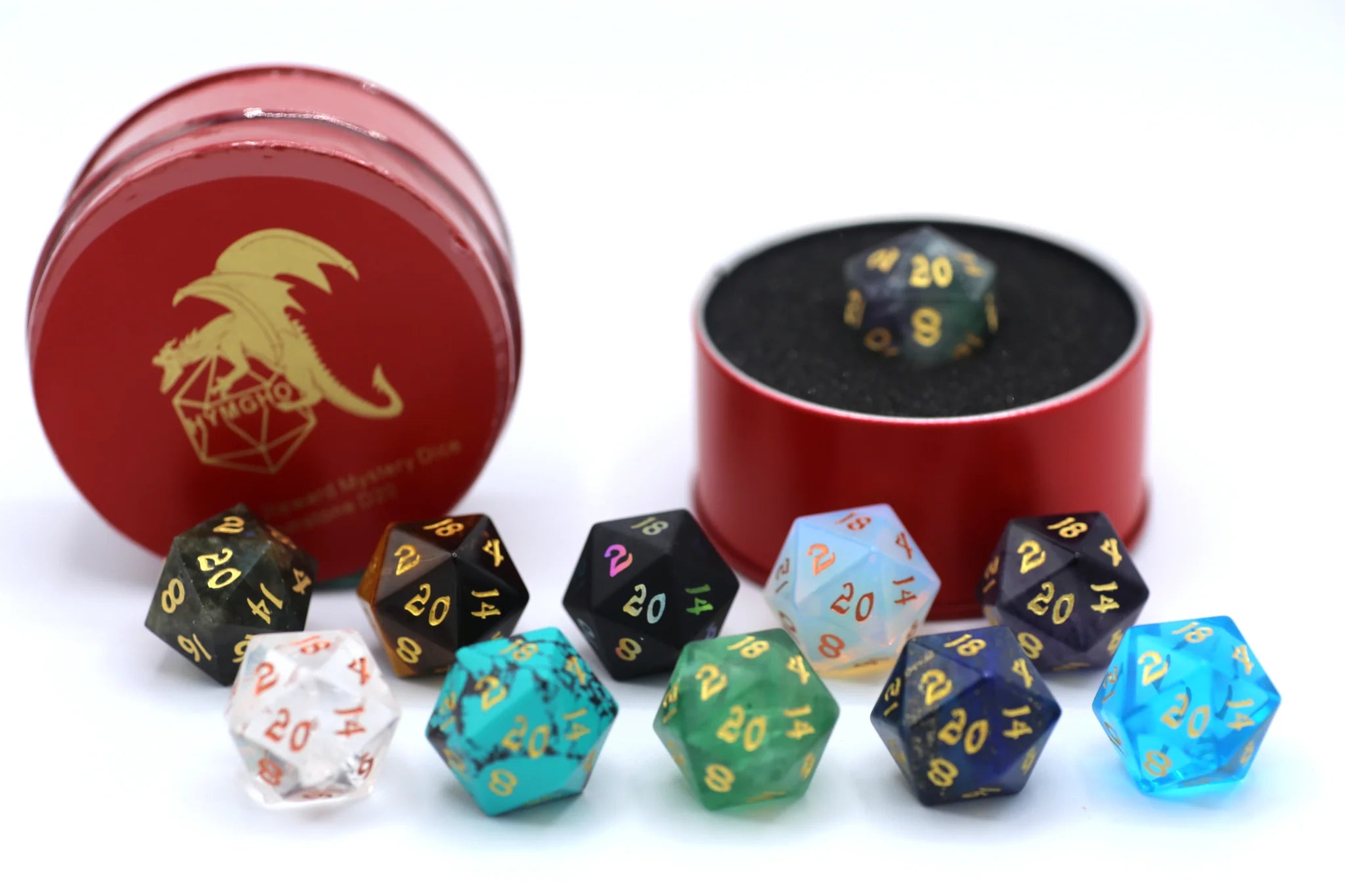 HYMGHO - Quest's Reward Mystery Dice - Gemstone/Glass D20s | Dragon's Lair Comics and Fantasy Houston TX