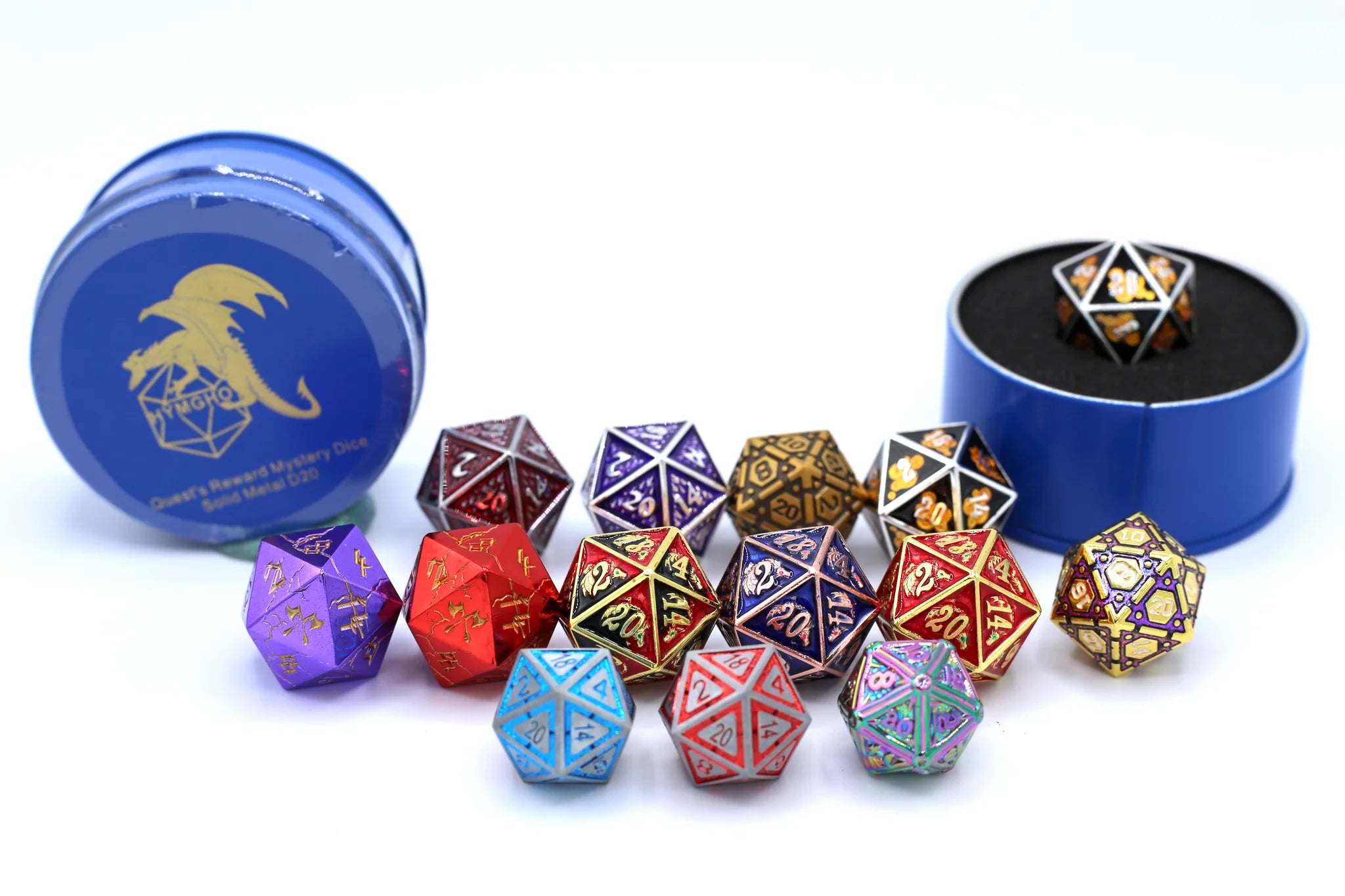 HYMGHO - Quest's Reward Mystery Dice - Solid Metal D20s | Dragon's Lair Comics and Fantasy Houston TX
