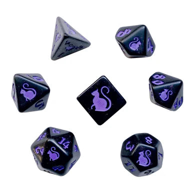 Black Oak Kitty Clacks Magic Poly 7 Dice Set | Odin's Place