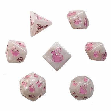 Black Oak Kitty Clacks Marie Poly 7 Dice Set | Odin's Place