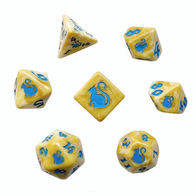 Black Oak Kitty Clacks Yum-Yum Poly 7 Dice Set | Odin's Place