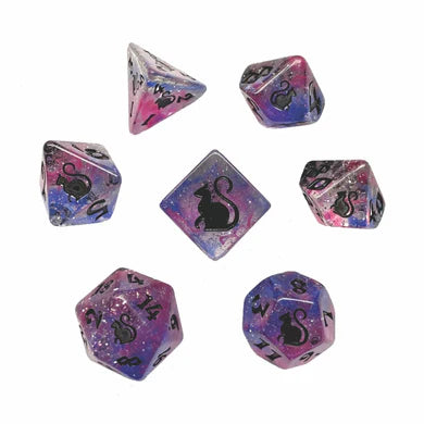 Black Oak Kitty Clacks Ripley Poly 7 Dice Set | Odin's Place