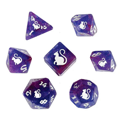 Black Oak Kitty Clacks Quantum Poly 7 Dice Set | Odin's Place
