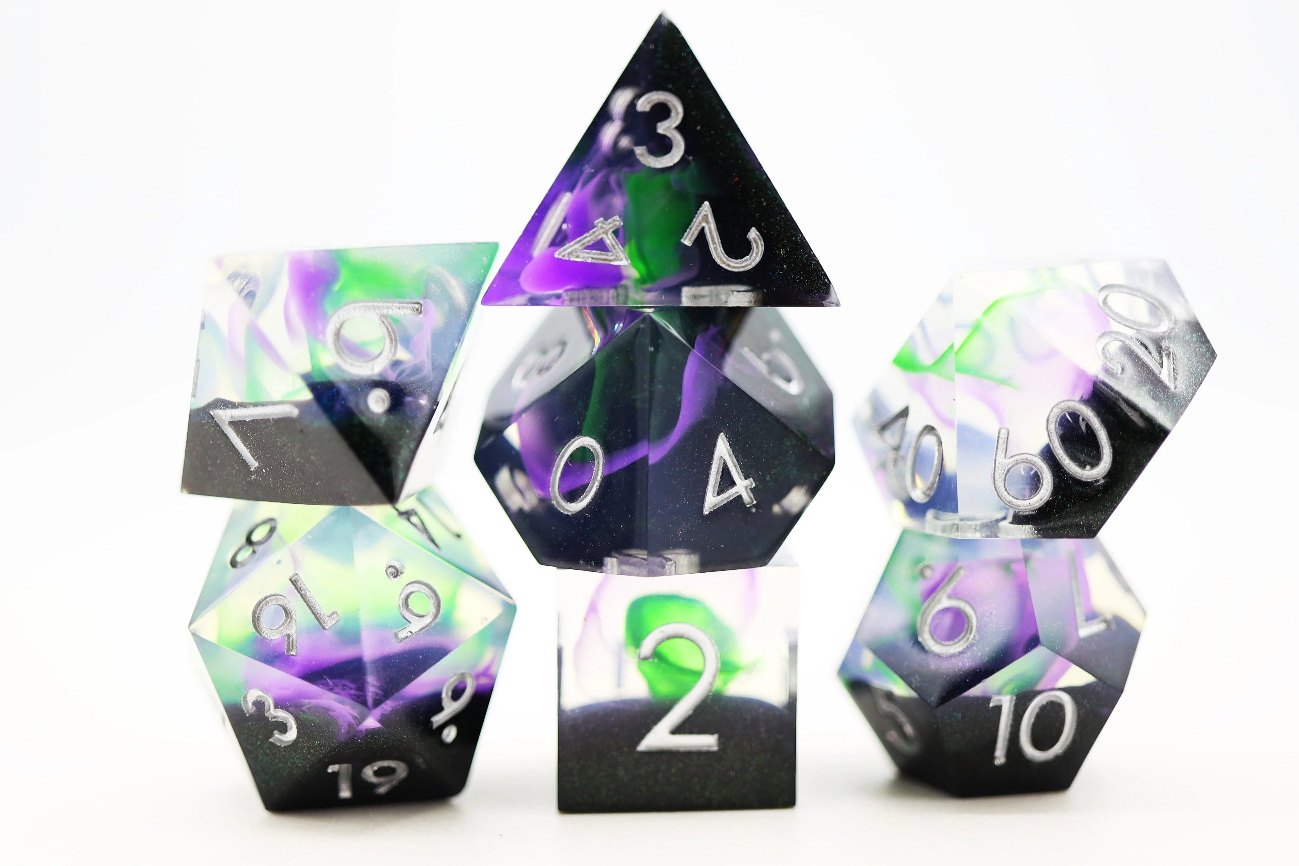 Foam Brain Sharp Edge Magic Trick Poly 7 Dice Set | Dragon's Lair Comics and Fantasy Houston TX