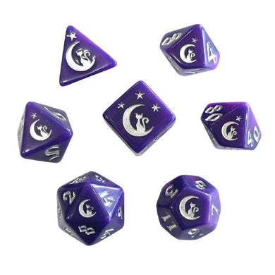 Black Oak Workshop Moonbeam Poly 7 Dice Set | Odin's Place