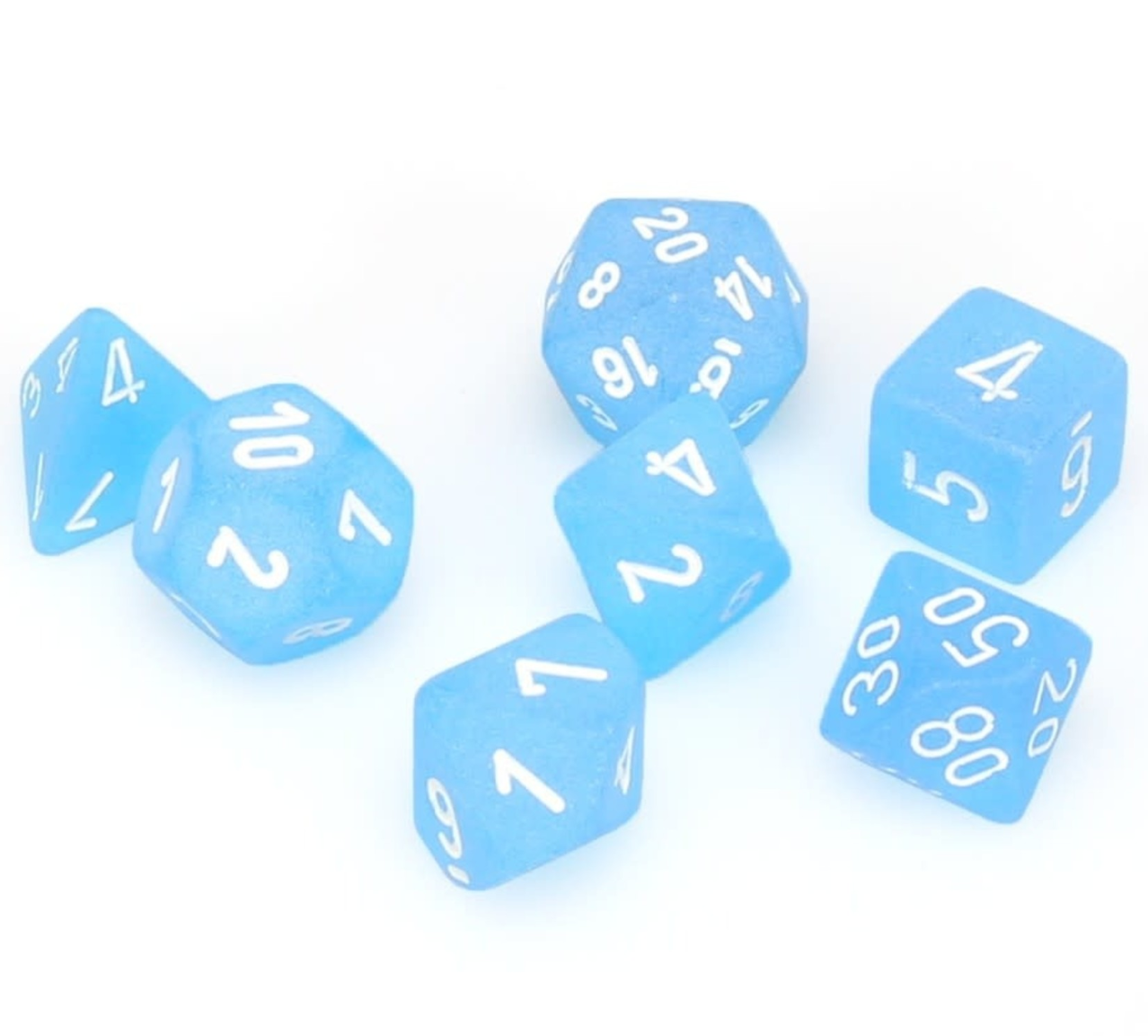 Chessex Mini Poly 7 Dice Set: Scarab Blue Blood/Gold | Dragon's Lair Comics and Fantasy Houston TX