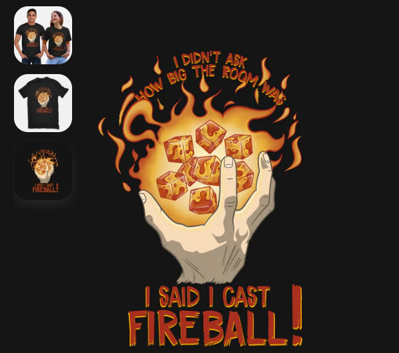 T-Shirt: I Cast Fireball | Dragon's Lair Comics and Fantasy Houston TX