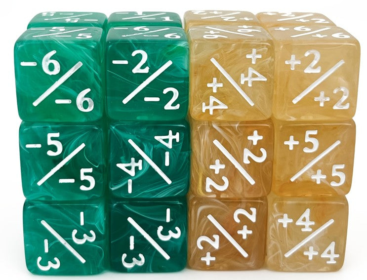 D6 Dice Counter +1/-1 Red, Gold, Green or Blue Singles | Odin's Place
