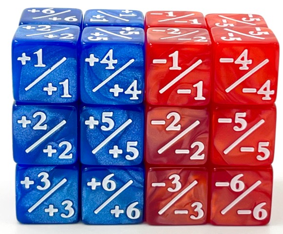 D6 Dice Counter +1/-1 Red, Gold, Green or Blue Singles | Odin's Place