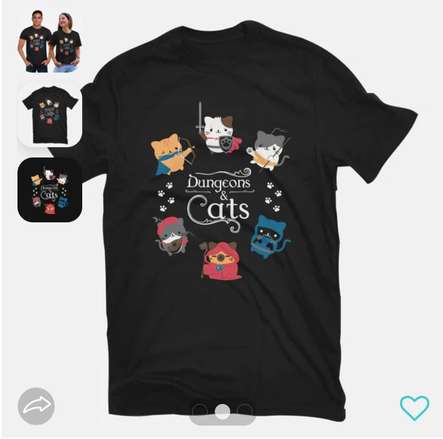 T-Shirt: Dungeons and Cats | Dragon's Lair Comics and Fantasy Houston TX