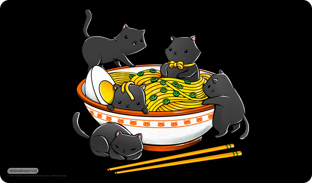 Gamermats Playmat: Ramen Cats by Tobe Fosneca | Dragon's Lair Comics and Fantasy Houston TX