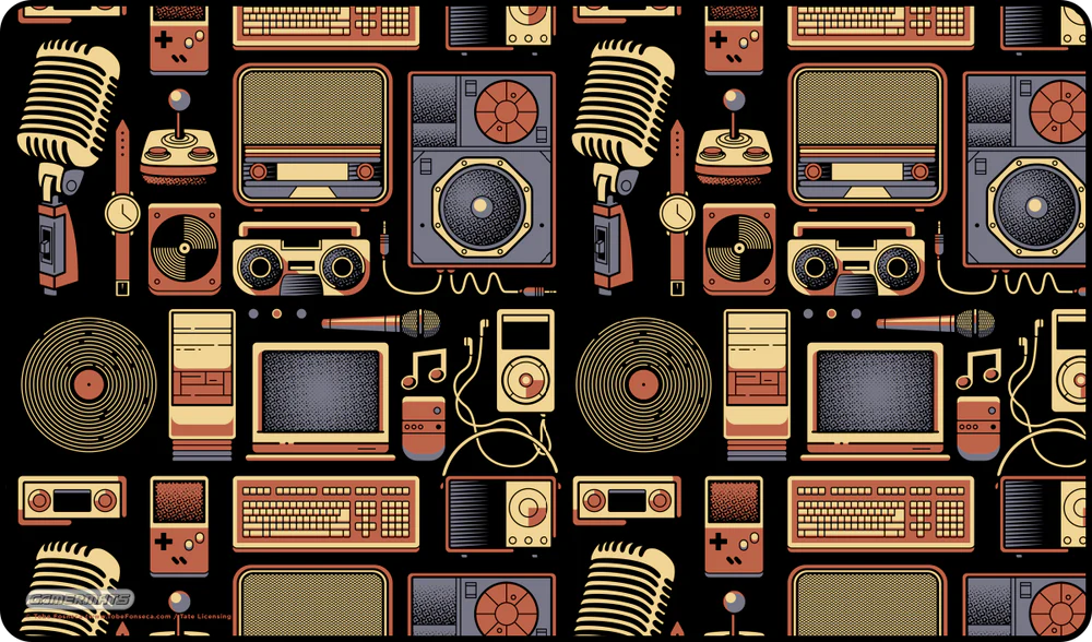 Gamermats Playmat: Vintage Vinyl by Tobe Fosneca | Dragon's Lair Comics and Fantasy Houston TX