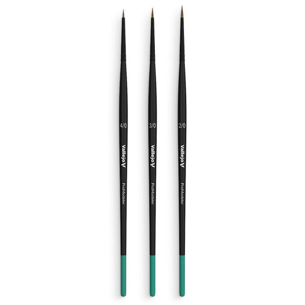 Vallejo Brush Set: Definition: Natural Hair (Sizes 4/0, 3/0 & 2/0) | Dragon's Lair Comics and Fantasy Houston TX