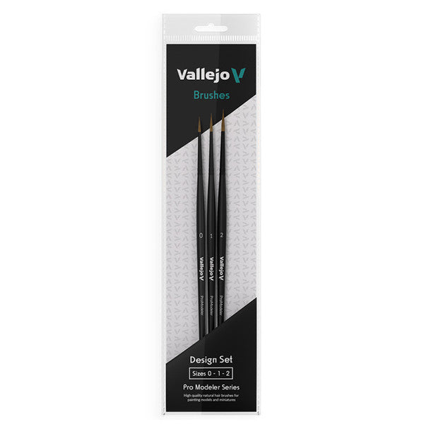 Vallejo Brush Set: Design: Natural Hair (Sizes 0, 1 & 2) | Dragon's Lair Comics and Fantasy Houston TX