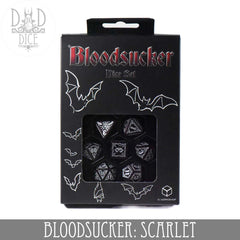 Q Workshop Poly 7 Dice Set: Bloodsucker Scarlet | Dragon's Lair Comics and Fantasy Houston TX