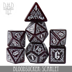 Q Workshop Poly 7 Dice Set: Bloodsucker Scarlet | Dragon's Lair Comics and Fantasy Houston TX