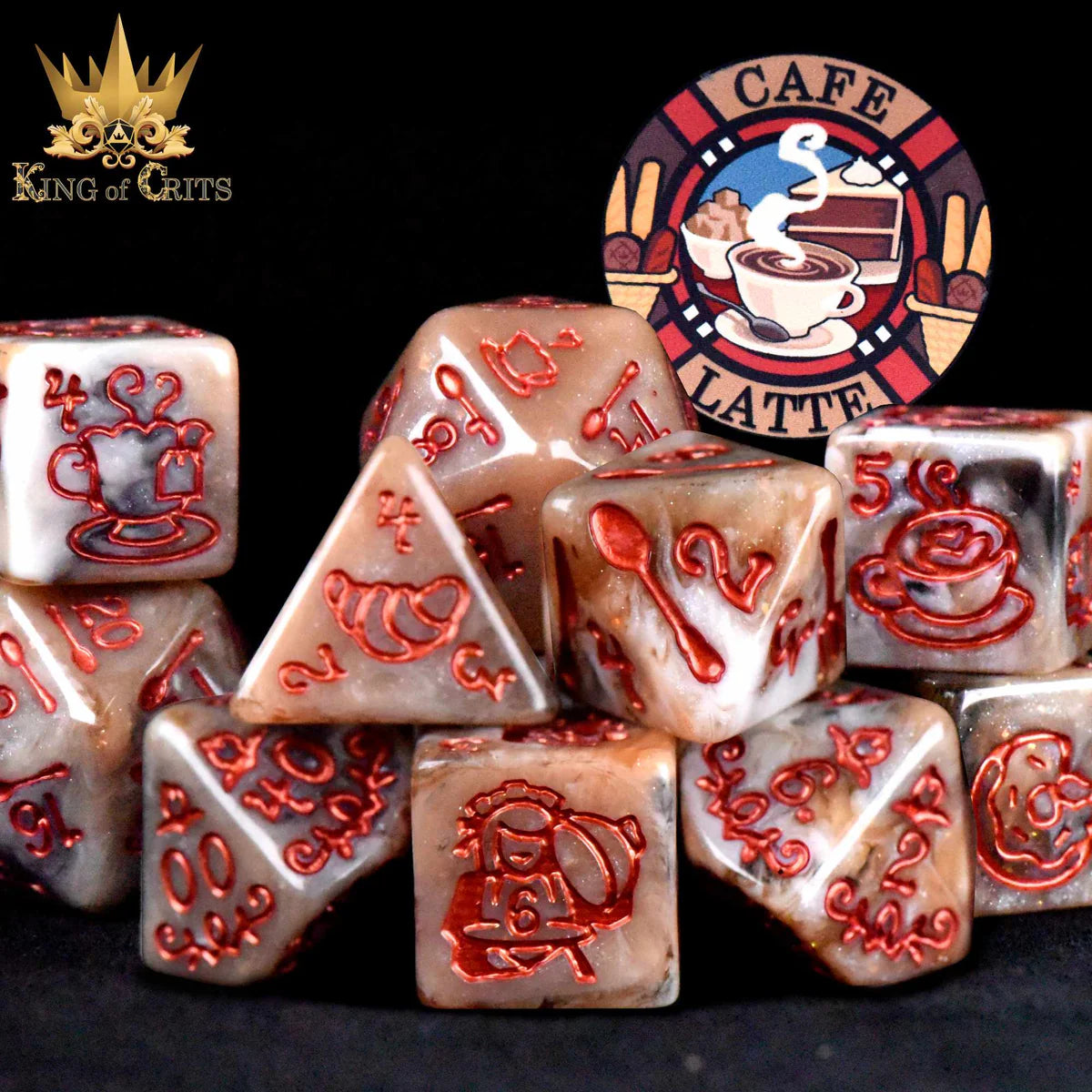 DND Dice 11 Dice Set: Cafe Latte | Odin's Place