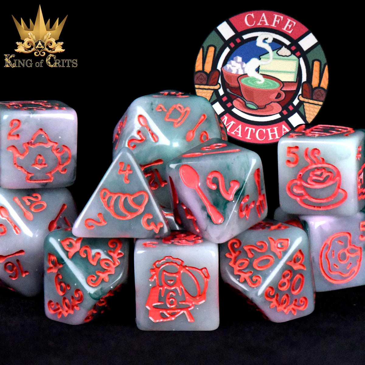 DND Dice 11 Dice Set: Cafe Matcha | Odin's Place