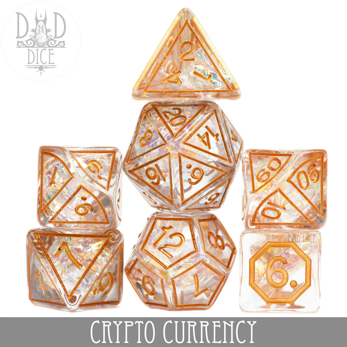DND Dice Poly 7 Dice Set: Crypto Currency | Dragon's Lair Comics and Fantasy Houston TX