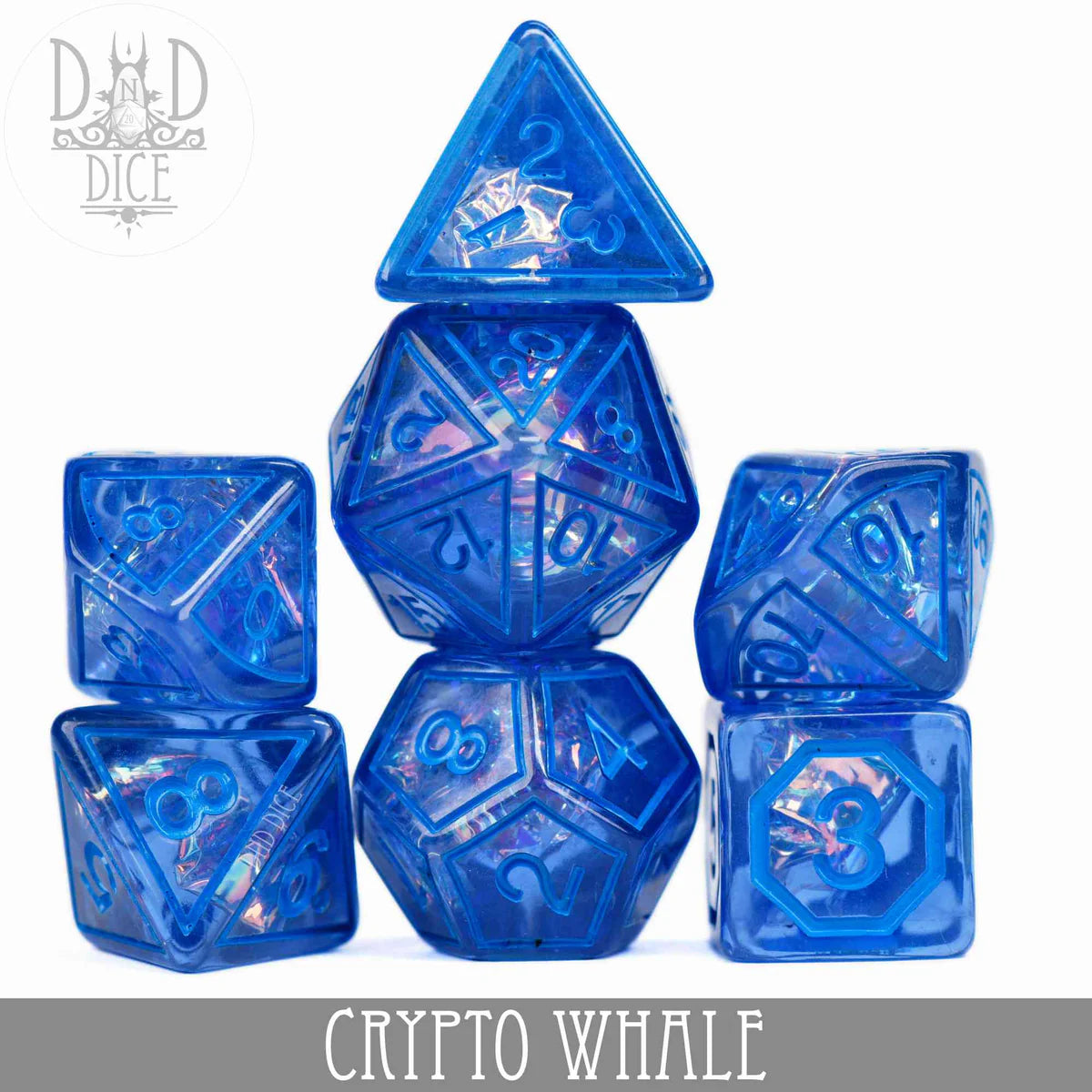 DND Dice Poly 7 Dice Set: Crypto Whale | Dragon's Lair Comics and Fantasy Houston TX