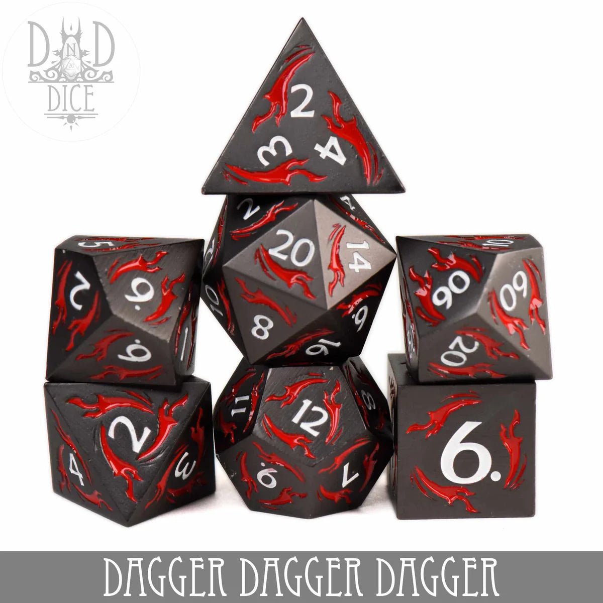 DND Dice Poly 7 Metal Dice Set: Dagger Dagger Dagger | Dragon's Lair Comics and Fantasy Houston TX