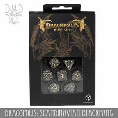 Q Workshop Poly 7 Dice Set: Dracopolis Blackfang | Dragon's Lair Comics and Fantasy Houston TX