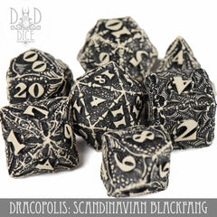 Q Workshop Poly 7 Dice Set: Dracopolis Blackfang | Dragon's Lair Comics and Fantasy Houston TX
