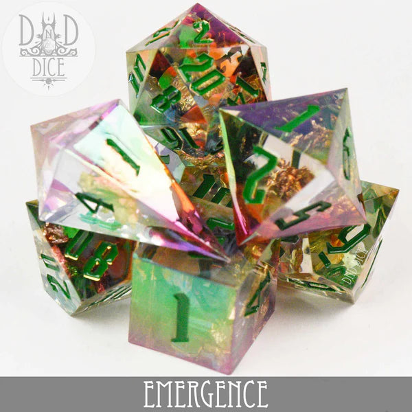 DND Dice Poly 7 Dice: Emergence Handmade | Dragon's Lair Comics and Fantasy Houston TX