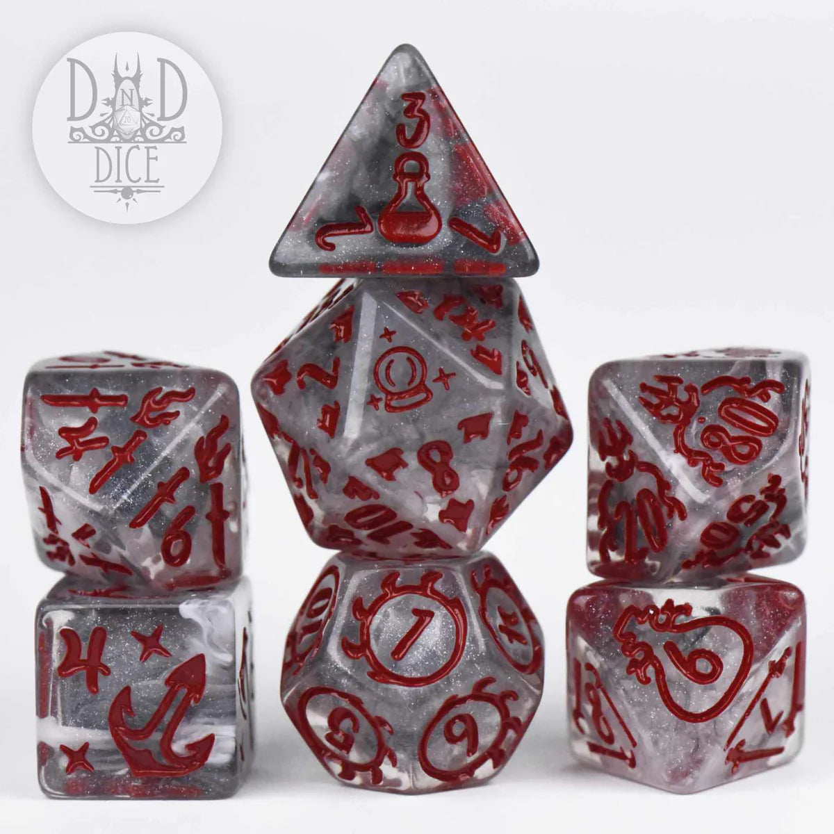 DND Dice Poly 7 Dice Set: Enchanted Items | Dragon's Lair Comics and Fantasy Houston TX