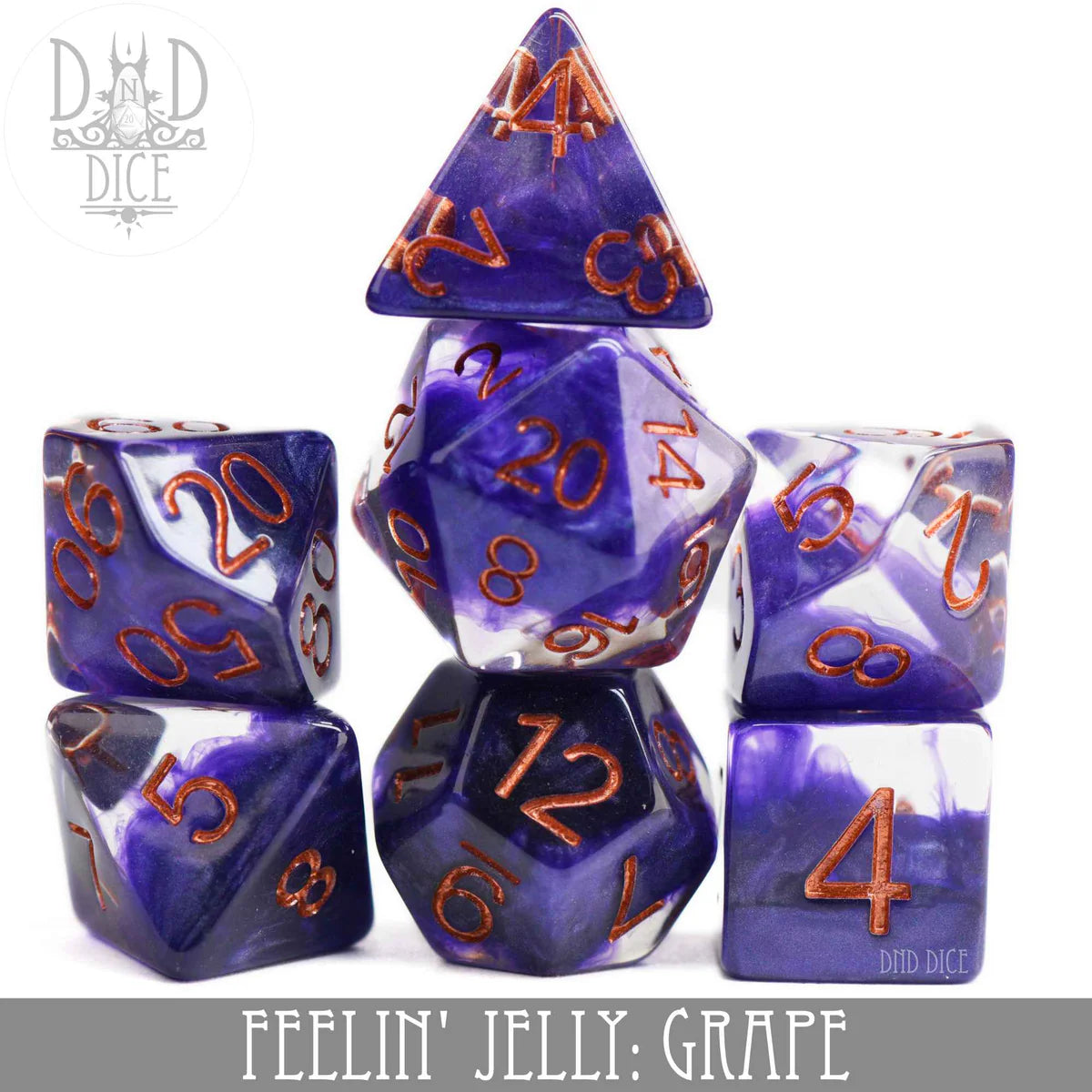 DND Dice Poly 7 Dice Set: Feelin' Jelly Grape | Dragon's Lair Comics and Fantasy Houston TX