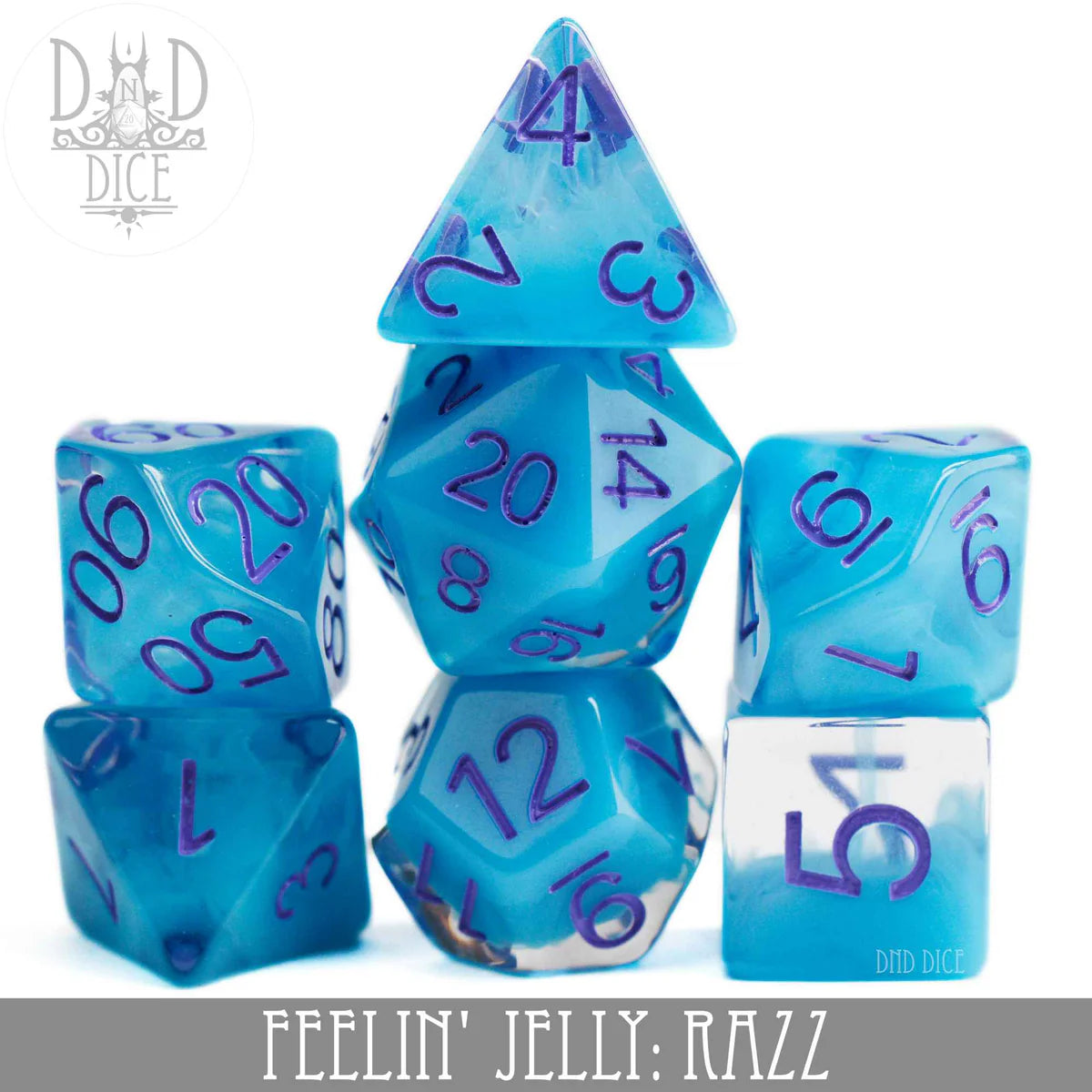 DND Dice Poly 7 Dice Set: Feelin' Jelly Razz | Dragon's Lair Comics and Fantasy Houston TX