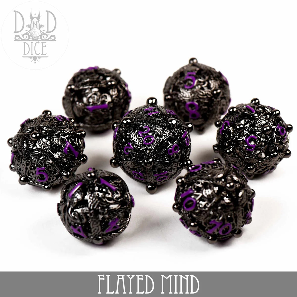 DND Dice Poly 7 Metal Dice Set: Flayed Mind (Gift Box) | Dragon's Lair Comics and Fantasy Houston TX