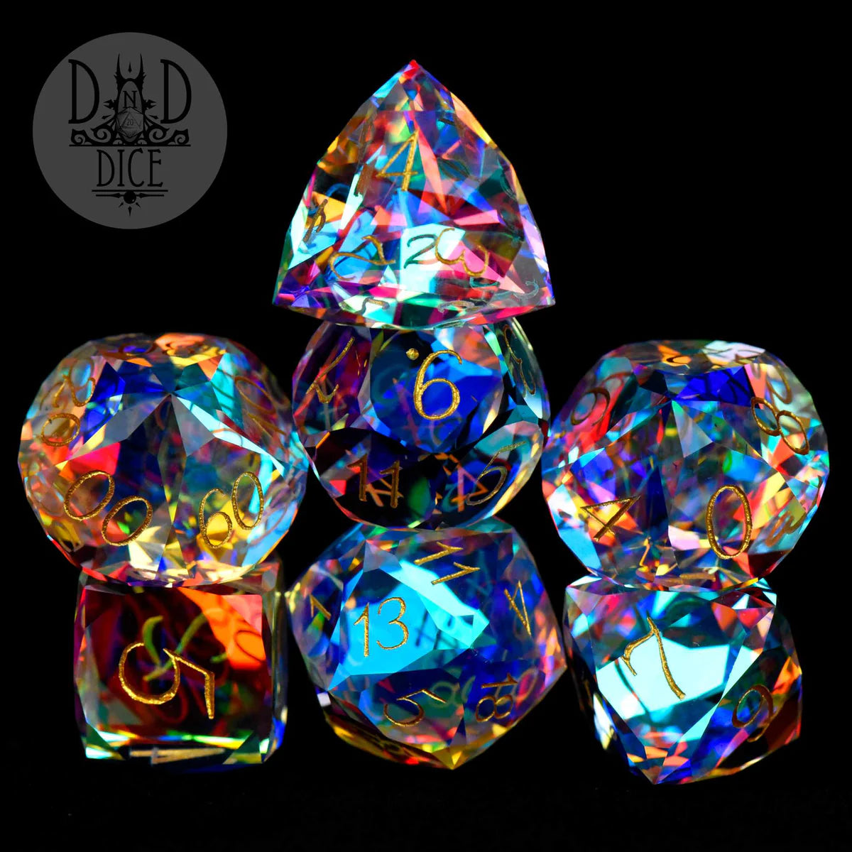 DND Dice Gem Cut Prism Poly 7 Set (Gift Box) | Dragon's Lair Comics and Fantasy Houston TX