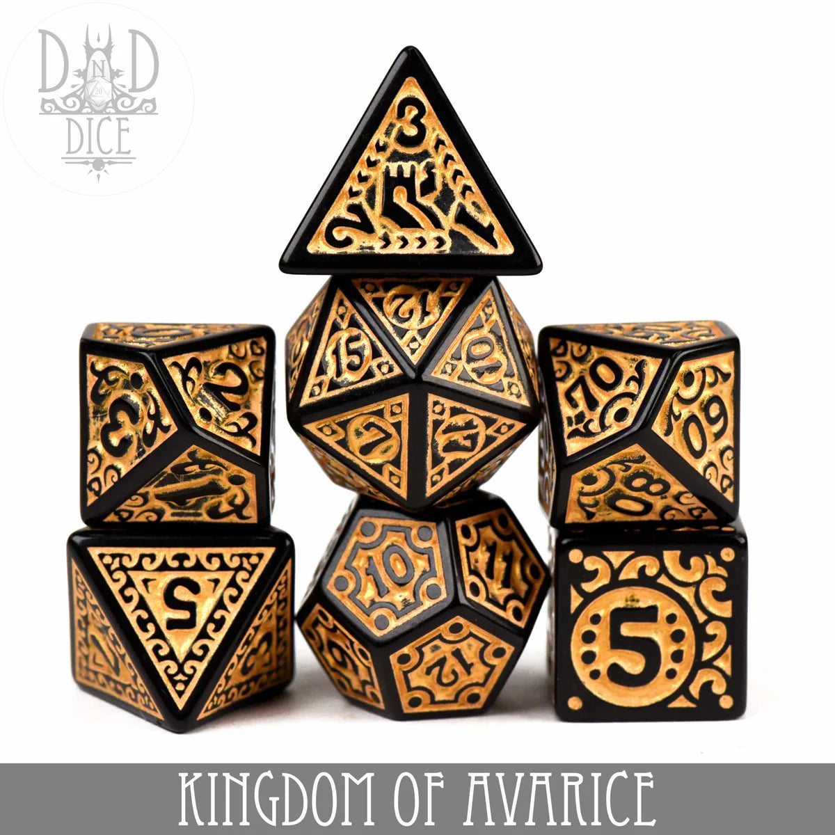 DND Dice Poly 7 Dice Set: Kingdom of Avarice | Dragon's Lair Comics and Fantasy Houston TX