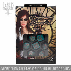 Q Workshop Poly 7 Dice Set: Steampunk Clockwork Nautical Apparatus | Dragon's Lair Comics and Fantasy Houston TX
