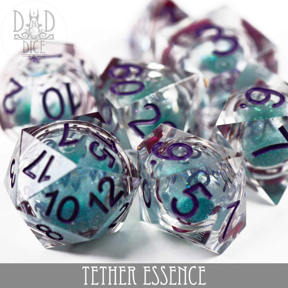 DND Dice Poly 7 Dice Set: Tether Essence (Liquid Core) | Dragon's Lair Comics and Fantasy Houston TX