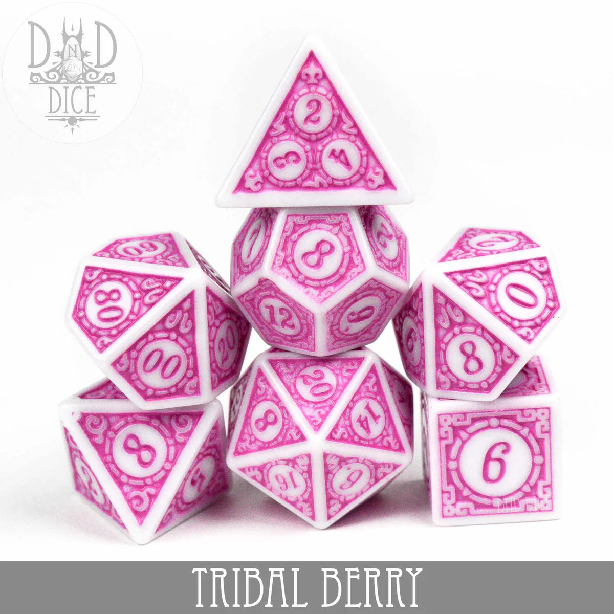 DND Dice Poly 7 Dice Set: Tribal Berry | Dragon's Lair Comics and Fantasy Houston TX