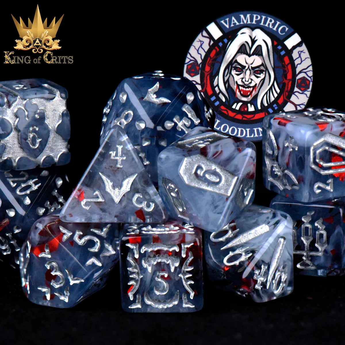 DND Dice 11 Dice Set: Vampiric Bloodline | Dragon's Lair Comics and Fantasy Houston TX