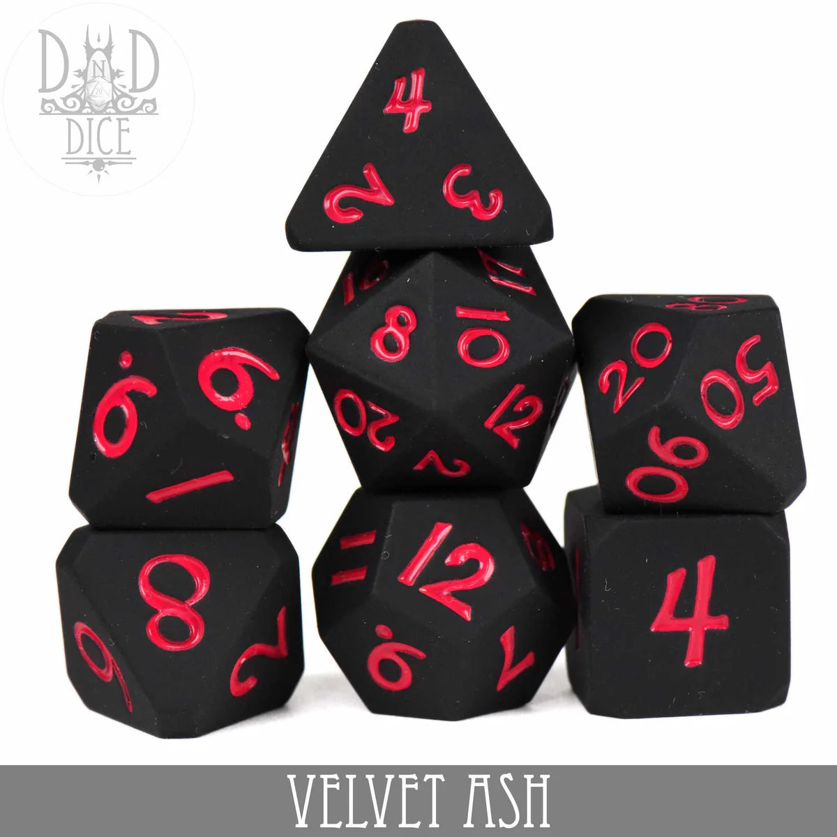 DND Dice Poly 7 Dice Set: Velvet Ash (Silicone) | Dragon's Lair Comics and Fantasy Houston TX
