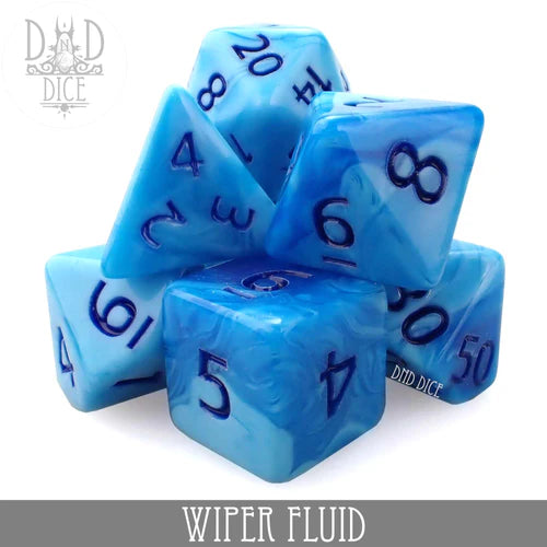 DND Dice Poly 7 Dice Set: Wiper Fluid | Dragon's Lair Comics and Fantasy Houston TX